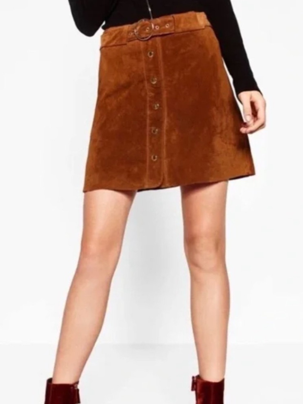 Zara brown suede skirt  SIZE L NWOT